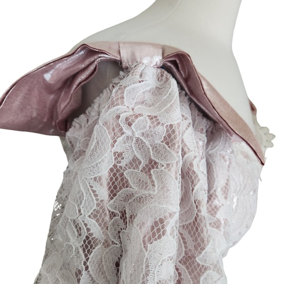 Vintage Scott McClintock Lace Dress Small Southern Belle Wedding Princess Prom - Picture 6 of 16